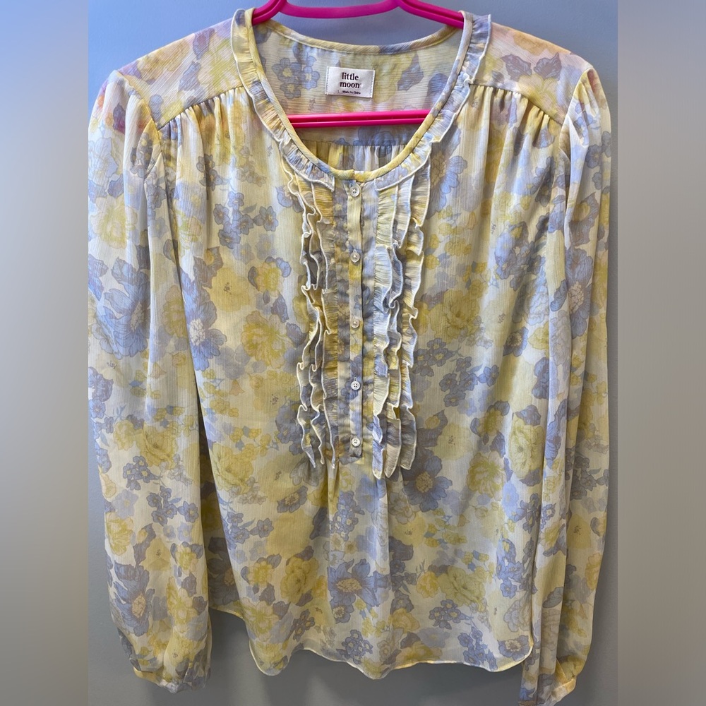 Little Moon by Aritzia Lotus Ruffle Front Blous - Picture 2 of 6